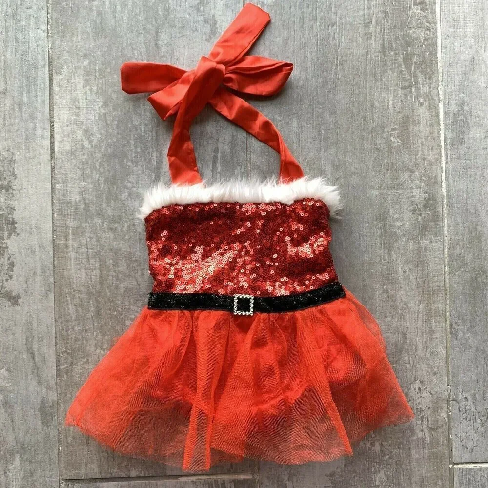 Boutique Santa Baby One-Piece Outfit Christmas Party Romper Bodysuit Photo 3 Mon